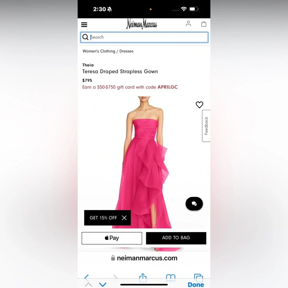 Teresa Ruffled Draped Strapless Evening Gown Sleeveless Size 10 NWT - Picture 4 of 12